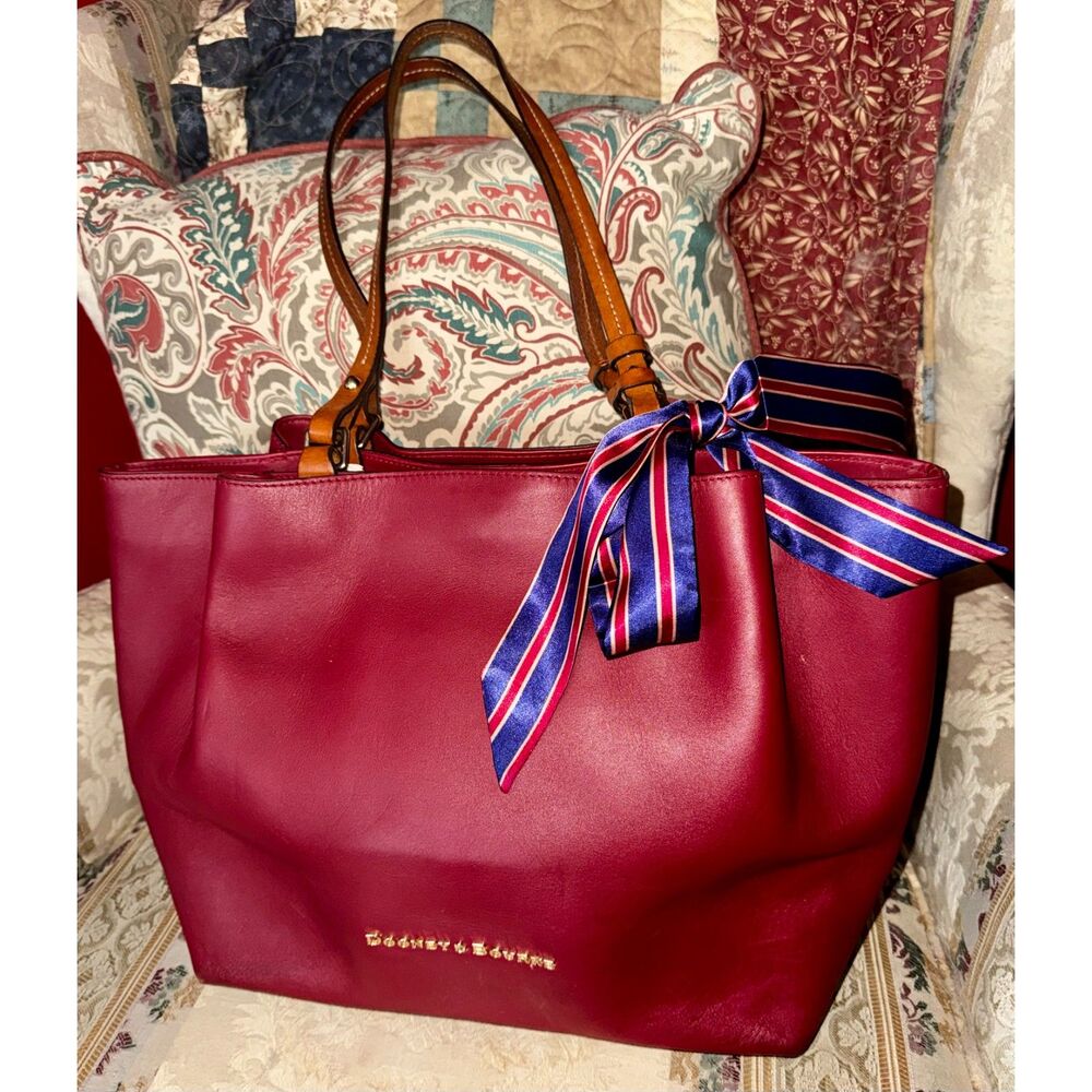 Dooney & Bourke Maroon Leather Large Barlow Flynn Bag EUC